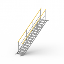 15 stegs byggtrappa med räcken i aluminium