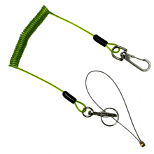 Spiraldesign som håller linan kompakt och ur vägen när den inte belastas.