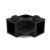 Fyrkantskoppling 3-vägs 90gr genomgång Svart