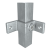 Fyrkantskoppling 90gr fixering Silver