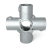 Rörkoppling 6-vägs öppningsbar 48,3 mm Silver