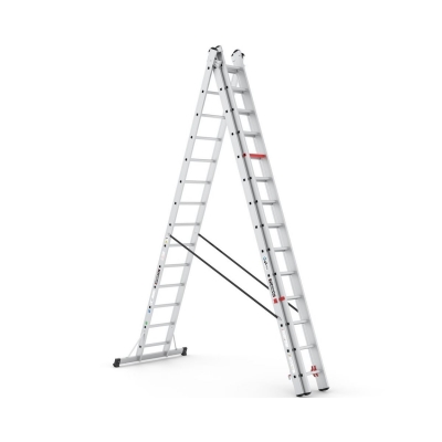 utskjutsstege 9,7 m 3-delad 3x14 stegs aluminium hög kvalitet