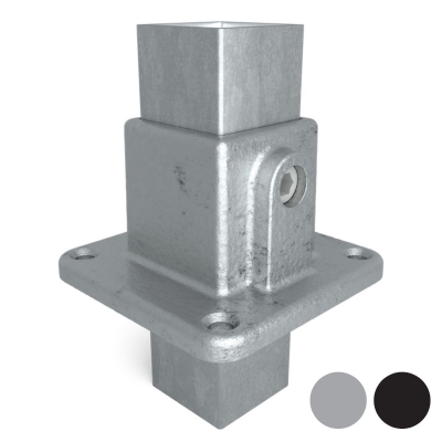 Fyrkantskoppling fot till rörsystem 40mm genomgående