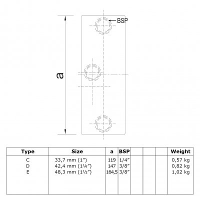 Rörkoppling 45 grader 48,3 mm