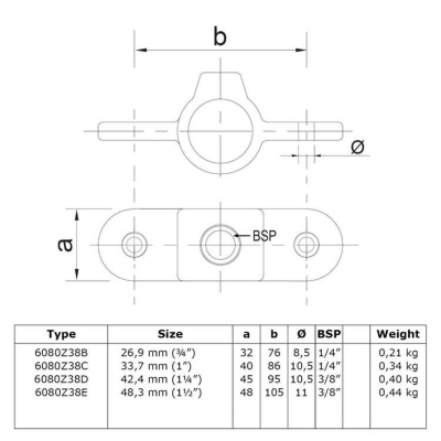 Rörkoppling dubbel diagonalfäste Svart