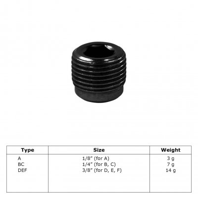 Skruv till rörkoppling 3/8 Svart
