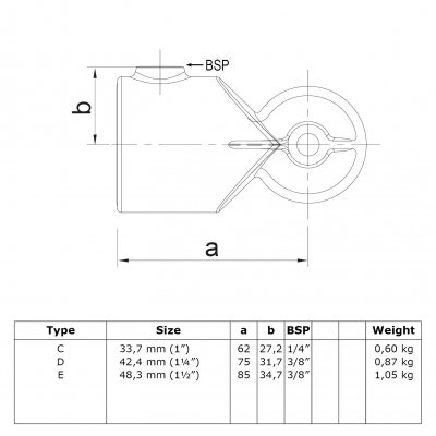 Rörkoppling variabel 75-210 grader