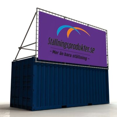 Containerbanner, skyltställ för 20 fots container
