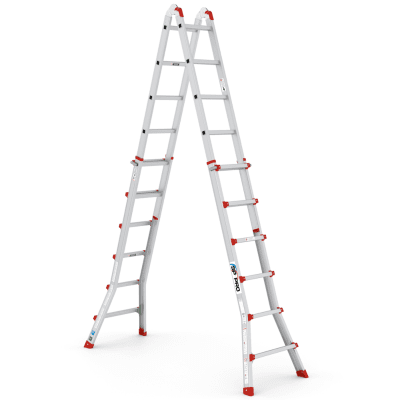 Hög stege med två gånger tio steg