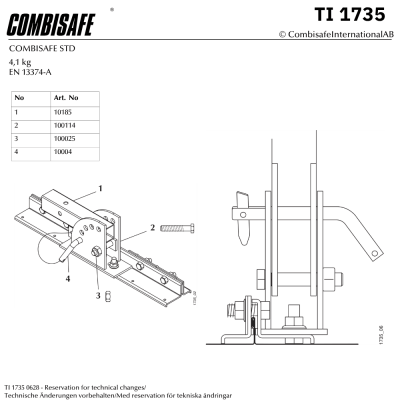Combisafe Plåtfalsfäste 1735