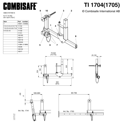Combisafe Takfotsfäste 1704