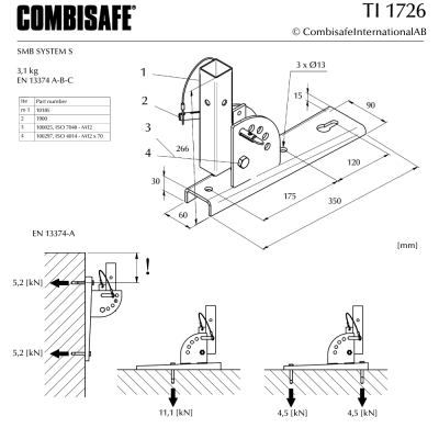 Combisafe Vinkelfäste 1726