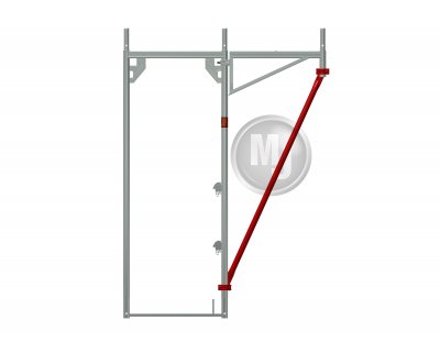 Diagonalstag för konsol 1.77 m med 2 halvkopplingar