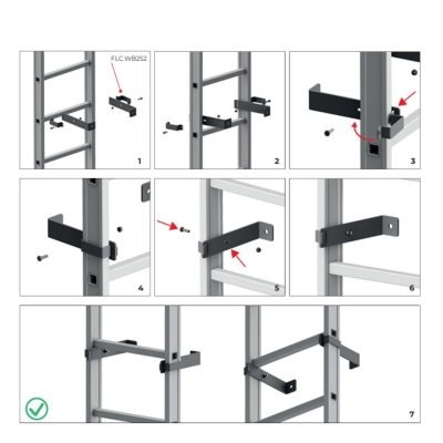 Väggkonsol fast till fasadstege