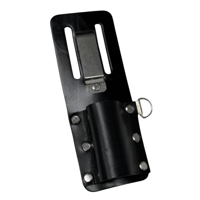 Detaljerad vy av hållare för vattenpass/spärrskaft med kraftig konstruktion och praktiskt fäste för säker placering.