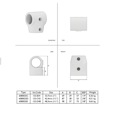 Rörkoppling vinkel 0-11 gr Silver