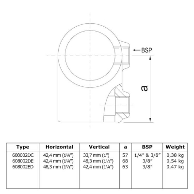 Rörkoppling rak 60,3-48,3mm