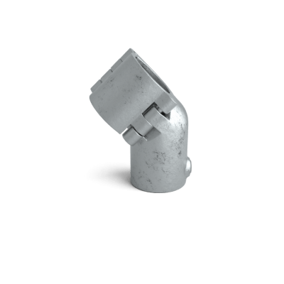 Rörkoppling öppningsbar T-koppling 45 gr Silver