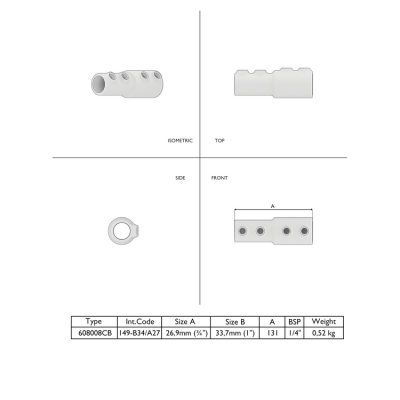 Rörkoppling övergångshylsa 33,7-26,9 mm Silver
