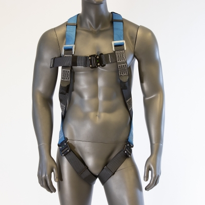 Blå/grå fallskyddssele för säkert arbete