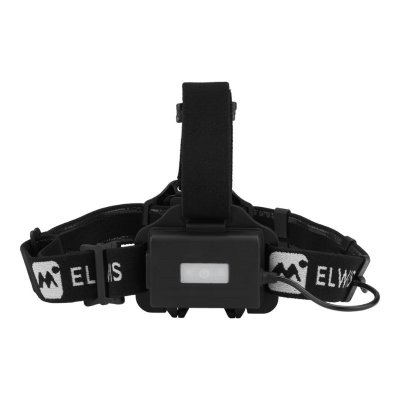 Pannlampa med batteri svart LED silikonband bakifrån batteridosa