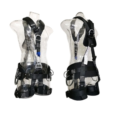 Svart positioneringssele med y-form och snabbspännen