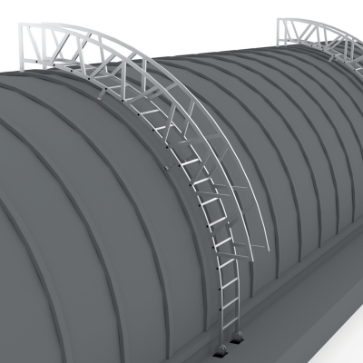 Arbetsplattform för rundade takkonstruktioner