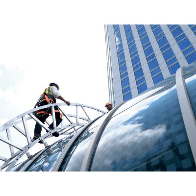 Arbetsplattform för rundade takkonstruktioner