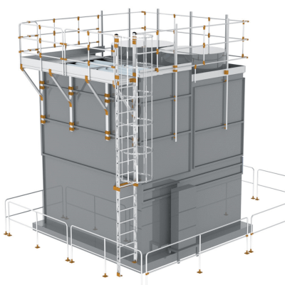 Arbetsplattform för kyl- och industritorn
