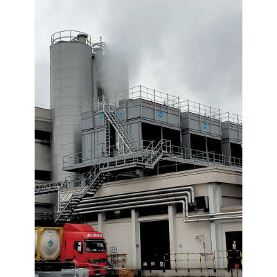 Arbetsplattform för kyl- och industritorn