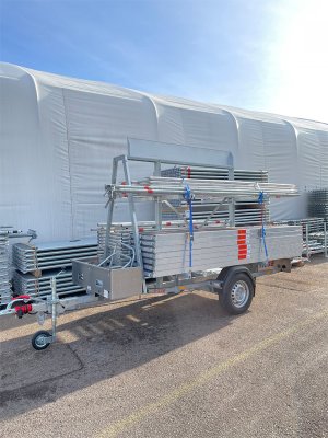 Ställningstrailer med 60m² Villapaket Ram ALU