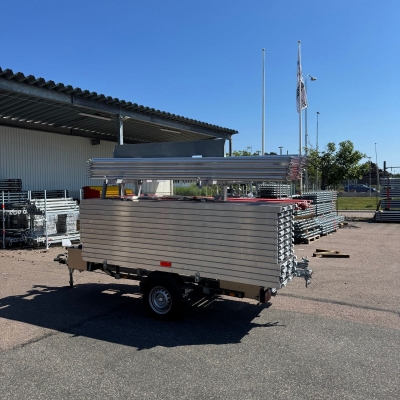 Fullpackad ställningskärra med 120kvm villapaket ramställning aluminuim