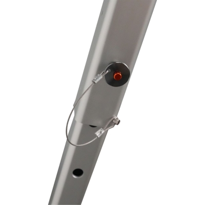 tripod för nedfirning med vinsch orange och silver teleskopiskt ben