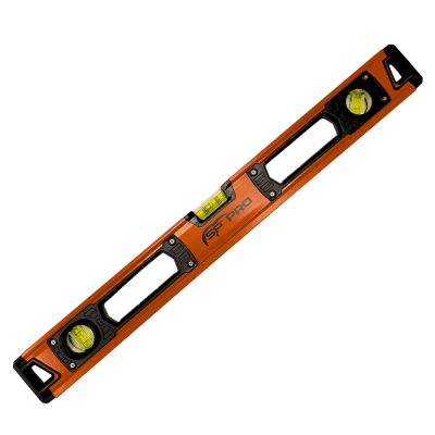 Vattenpass SP PRO snett vinklat med synliga libeller.