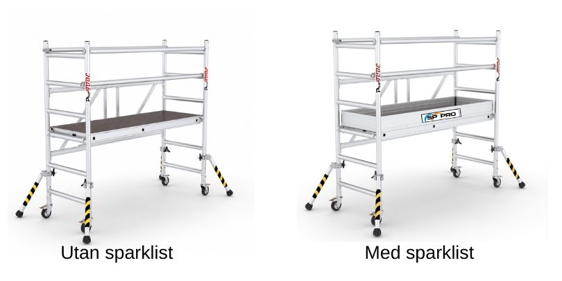 protube hantverkarställning jämförelse med och utan sparklist